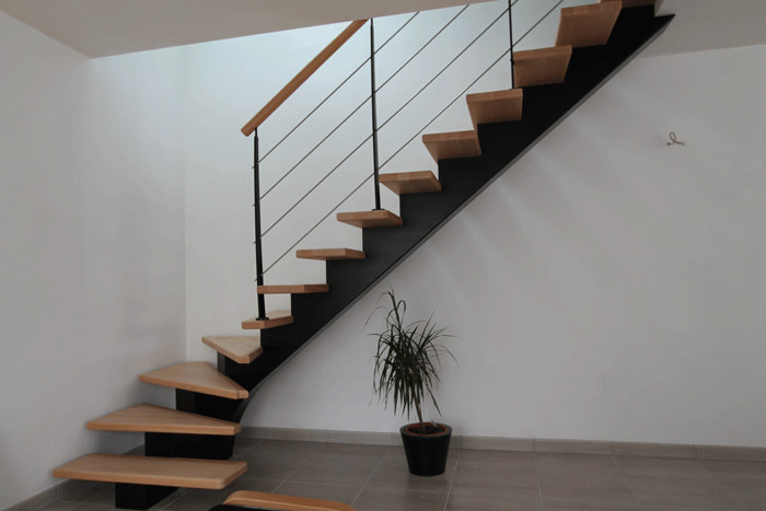 escalier quart tournant acier